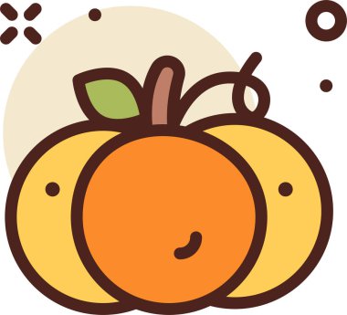 Cadılar Bayramı balkabağı simgesi, vektör çizimi beyaz arkaplanda izole  