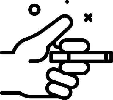 Bir parmak ikonu tutan el.