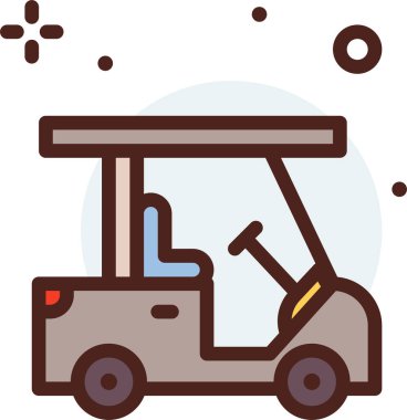 Araba ikonu. Web için golf kulübü vektör simgelerinin basit çizimi