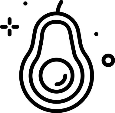 Avokado. Web simgesi vektör illüstrasyonu