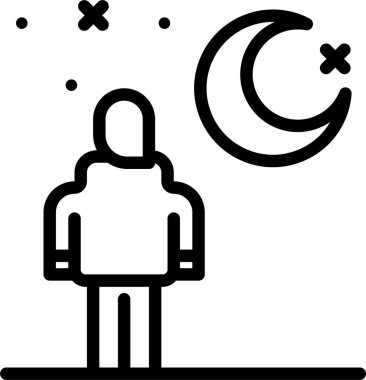 Ay. Web simgesi basit illüstrasyon