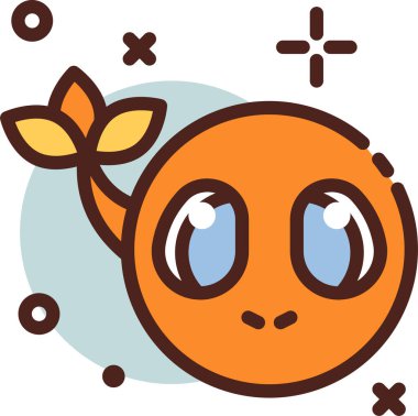 Yüzünde gülümseme olan sevimli çizgi film kedisi.