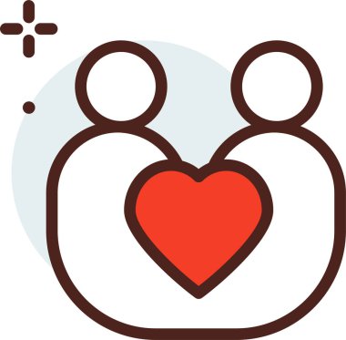 Kalp ikonu vektör illüstrasyonu