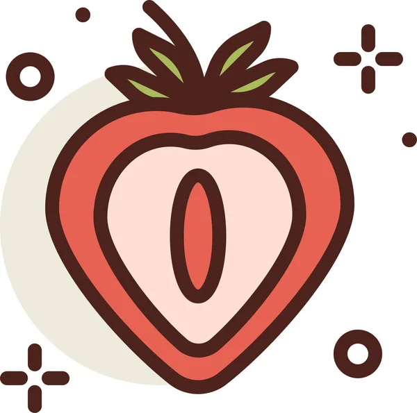 Φράουλα Web Εικονίδιο Απλή Απεικόνιση — Διανυσματικό Αρχείο