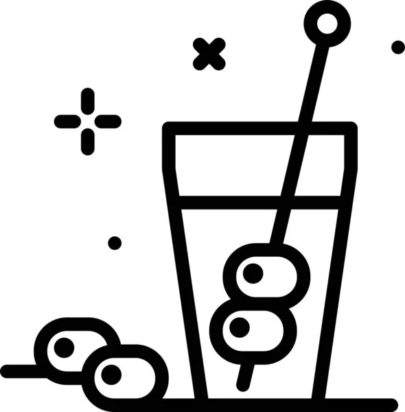 Cocktail Icône Web Illustration Simple — Image vectorielle