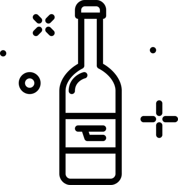 Wine Bottle Simple Design — Stock Vector
