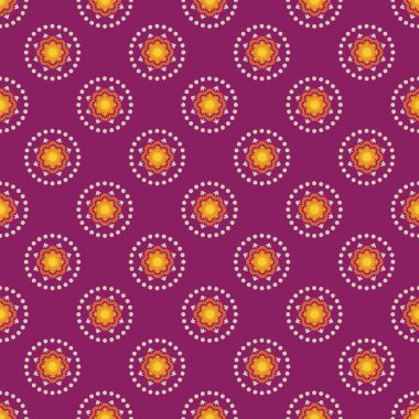 Yıldızlı ve çiçekli etnikli daireler.