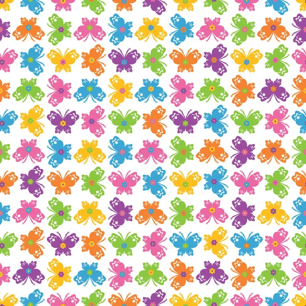 Stilisierte bunte Schmetterlinge nahtlose Wiederholung Muster Design — Stockvektor