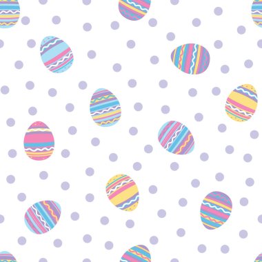 Puantiyeli boyanmış Paskalya yumurtaları..