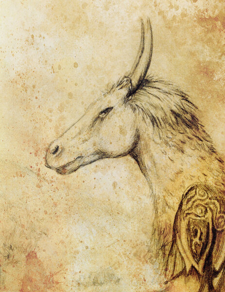 карандашный дракон на бумажном фоне
.