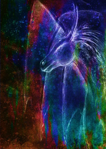 ドラゴンと色抽象的な背景の描画鉛筆. — ストック写真
