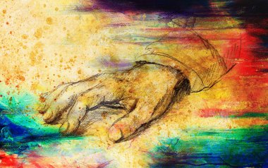 El çizim, kalem kroki üzerinde kağıt, Sepya ve vintage etkisi.