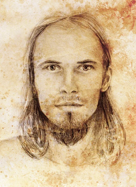 Interpretation of jesus christ portrait as young man. — Stock Photo, Image