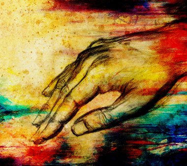 El çizim, kalem kroki üzerinde kağıt, Sepya ve vintage etkisi.