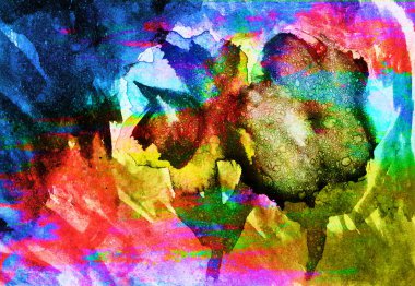 suluboya çiçek. El kağıt üzerine çizim.