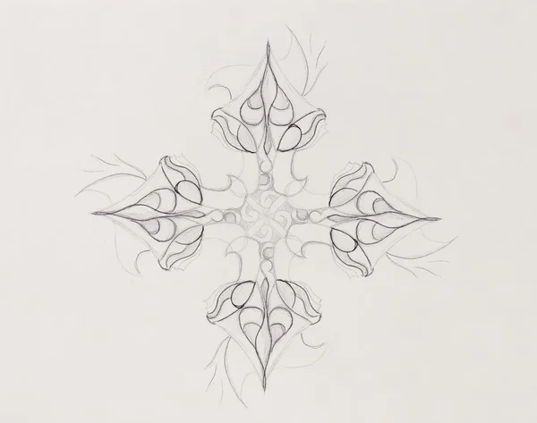 Ornamental mandala. Original hand draw and computer collage. — Stock Photo, Image