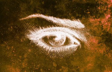 Çizim, göz kalem kroki üzerinde kağıt, Sepya ve vintage etkisi.