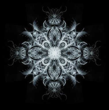 Süslü mandala. Orijinal el çizimi ve bilgisayar kolajı.