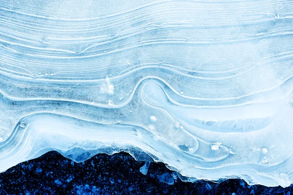 Texture of ice on the frozen lake. — Stock Photo, Image