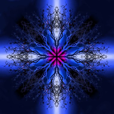 Ağaç desenli, hayat sembolü güzel süs mandala.