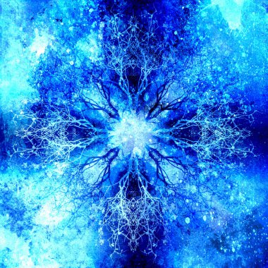 Ağaç desenli, hayat sembolü güzel süs mandala.