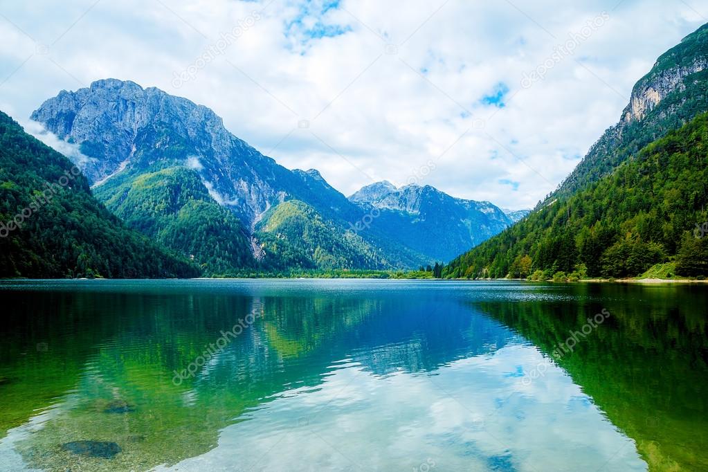 Beautiful landscape, lake with mountain in background.