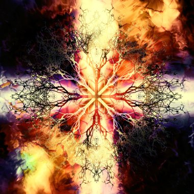 Ağaç desenli, hayat sembolü güzel süs mandala.