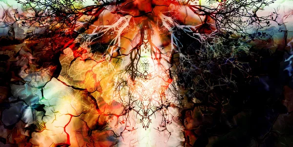 Krásné okrasné mandala vzorkem strom, symbol života. — Stock fotografie