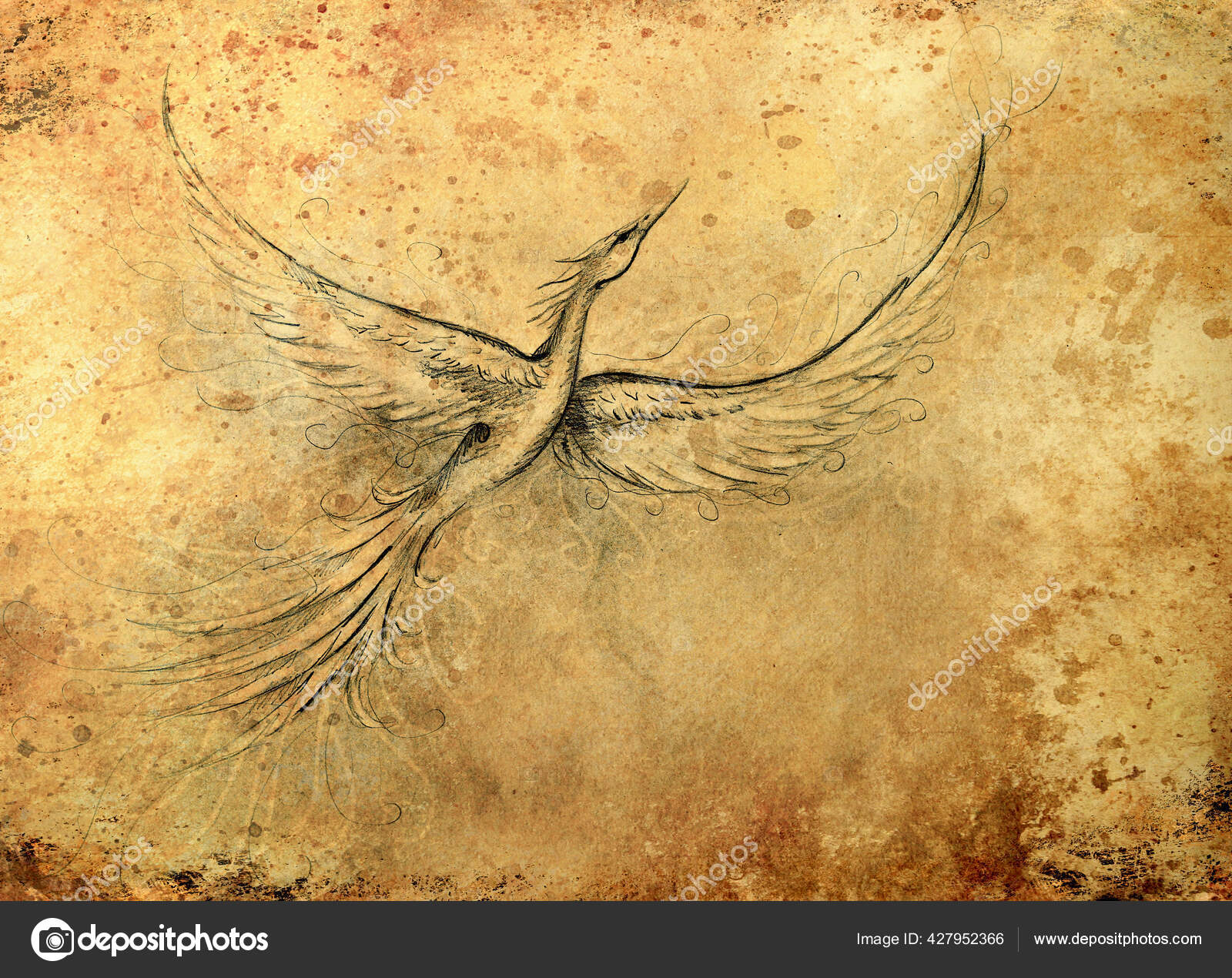 Oiseau phénix volant comme symbole de renaissance et de nouveau départ. —  Photo de stock par ©JozefKlopacka - 427952366, image size:1600x1270