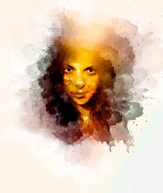 Güzel kadın yüzü ve mozaik yapısı.