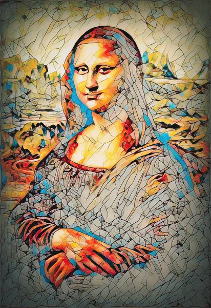 Моя картина "Мона Лиза" Леонардо да Винчи. — стоковое фото