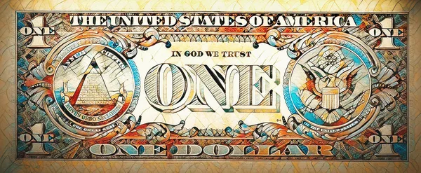 One dollar isolate on white paper background. — Stock Photo, Image