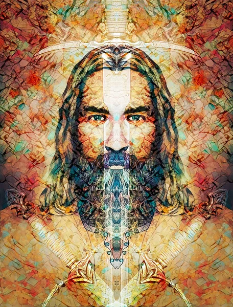 Art of old Jesus, Eye contact. Spiritual concept. — Stock Photo, Image