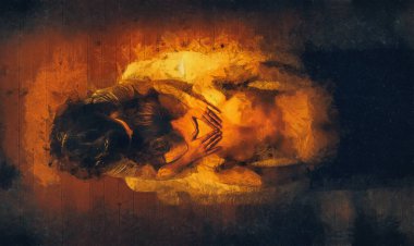 Güzel bir kadının masajı, vücut bakımı. Resim efekti.