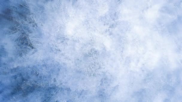 霜状の自然パターン、およびフラクタル効果。青. — ストック動画