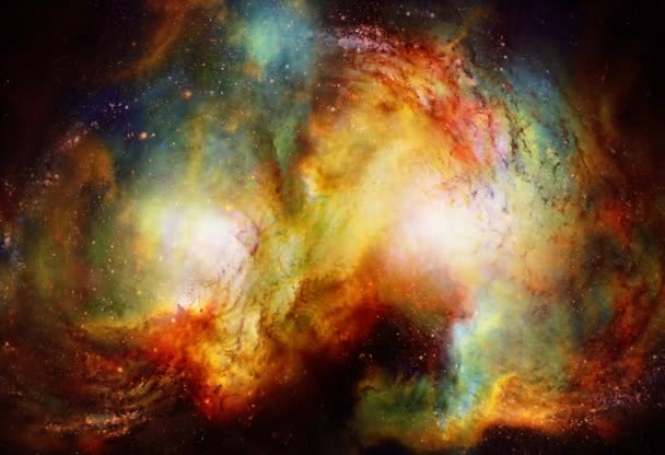Kosmische ruimte en sterren, kleur kosmische abstracte achtergrond. — Stockvideo