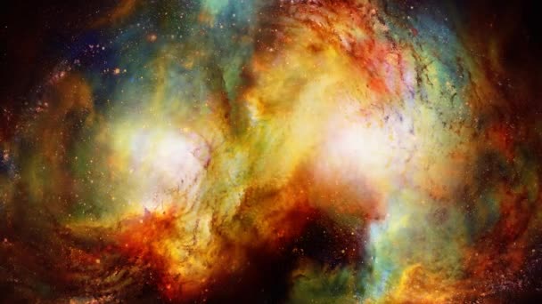 Kosmischer Raum und Sterne, Farbe kosmischer abstrakter Hintergrund. — Stockvideo
