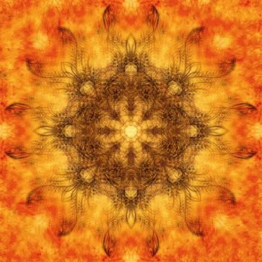 Süslü mandala. Orijinal el çizimi ve bilgisayar kolajı. Renk efekti.