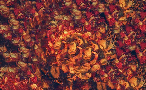 Dekorativer Hintergrund mit Rosenmuster. Malerei-Effekt. — Stockfoto