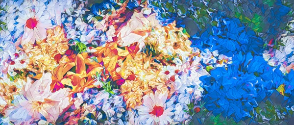 Красивий фон з лугової квітки і ефект малювання . — стокове фото
