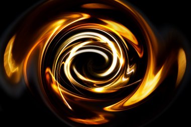  siyah bir zemin üzerine soyut turuncu ışık daire.