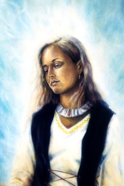 Manevi boyama, orta kadın 