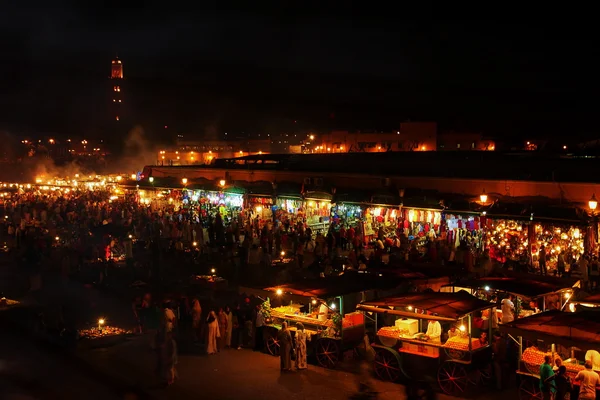 Mercado de Marrakech, Mercado nocturno de Marocoo — Foto de Stock