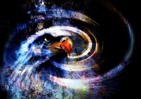 Malarstwo orła na tle streszczenie, o strukturze trzeszczenie Usa symboli swobodę. — Zdjęcie stockowe