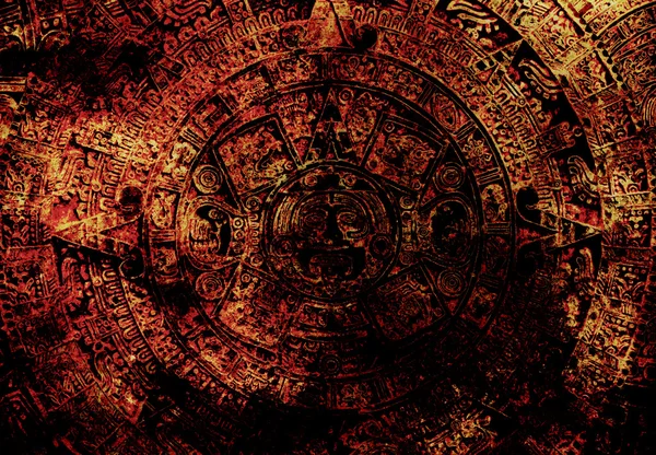 Alter Maya-Kalender, abstrakter Farbhintergrund. — Stockfoto