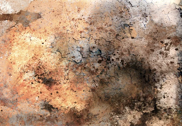 Abstract color Backgrounds, painting collage with spots, rust structure and desert crackle — Stock Photo, Image