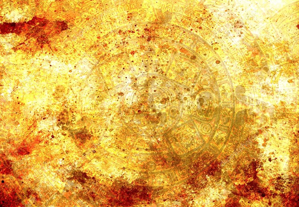 Ancient Mayan Calendar, abstract color Background