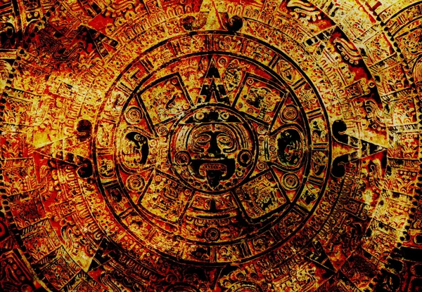 Ancient Mayan Calendar, abstract color Background. — Stock Photo, Image