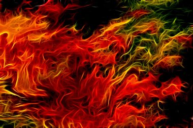Renkli arka planlar, resim kolaj, yangın fraktal etkisi, kırmızı, yeloow ve turuncu kolaj soyut.