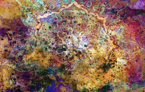 Oosterse sier mandala en kleur abstracte achtergrond met vlekken. — Stockfoto